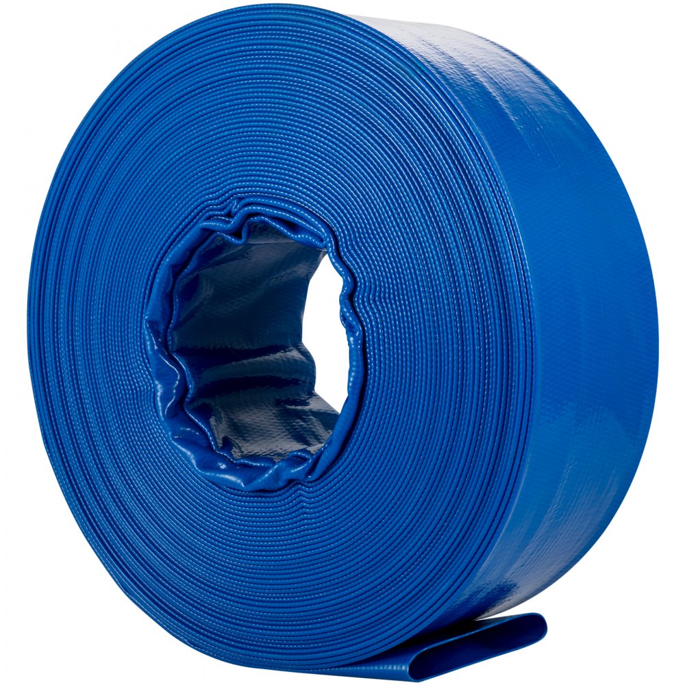 1.5 Inch x 105 Feet PVC Lay Flat Discharge and Backwash Drain Hose with Clamp