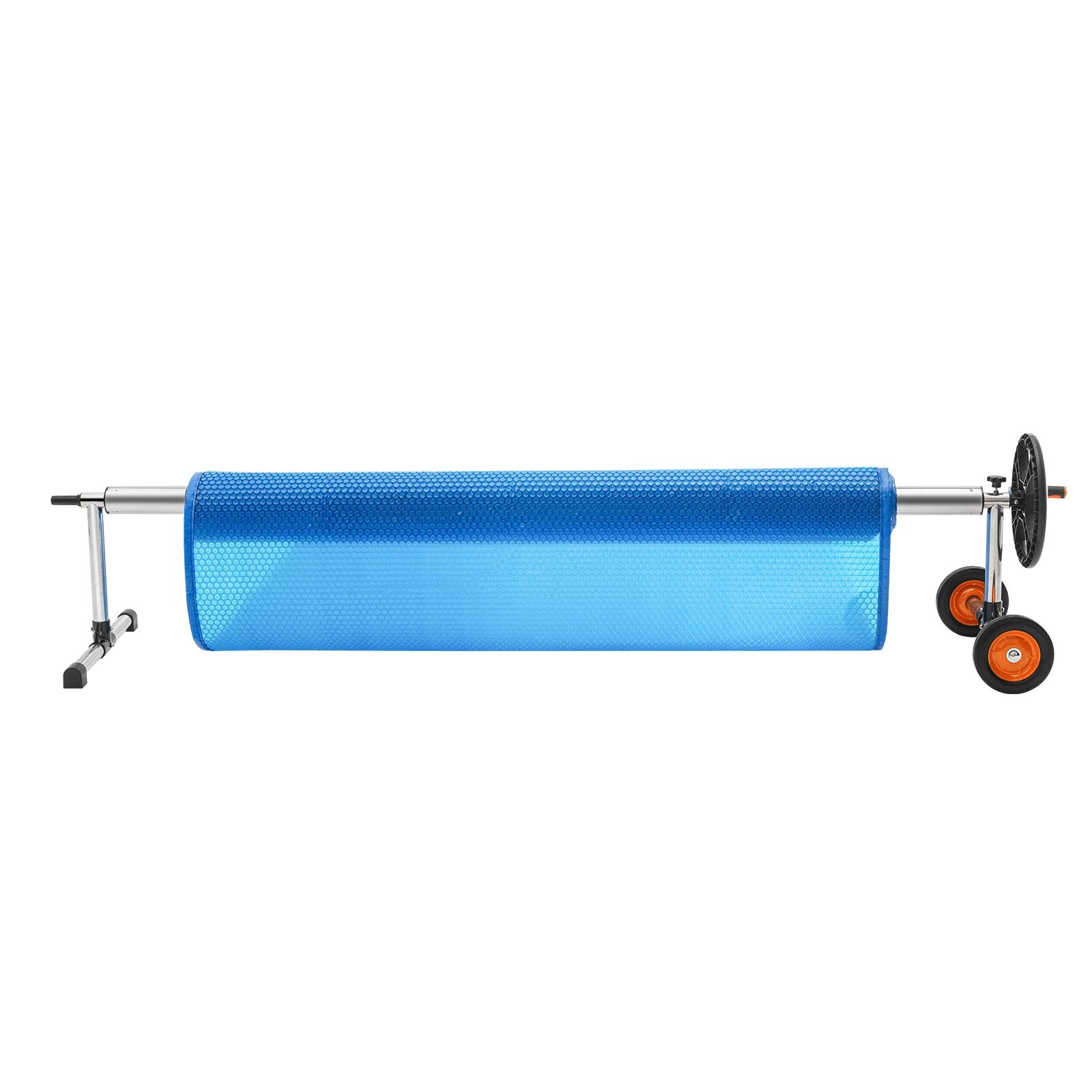 Aluminum Solar Pool Cover Reel with Rubber Wheels & Sandbags, Fits 4-18 ft Inground Pools - Easy Installation, Durable & Versatile Roller System