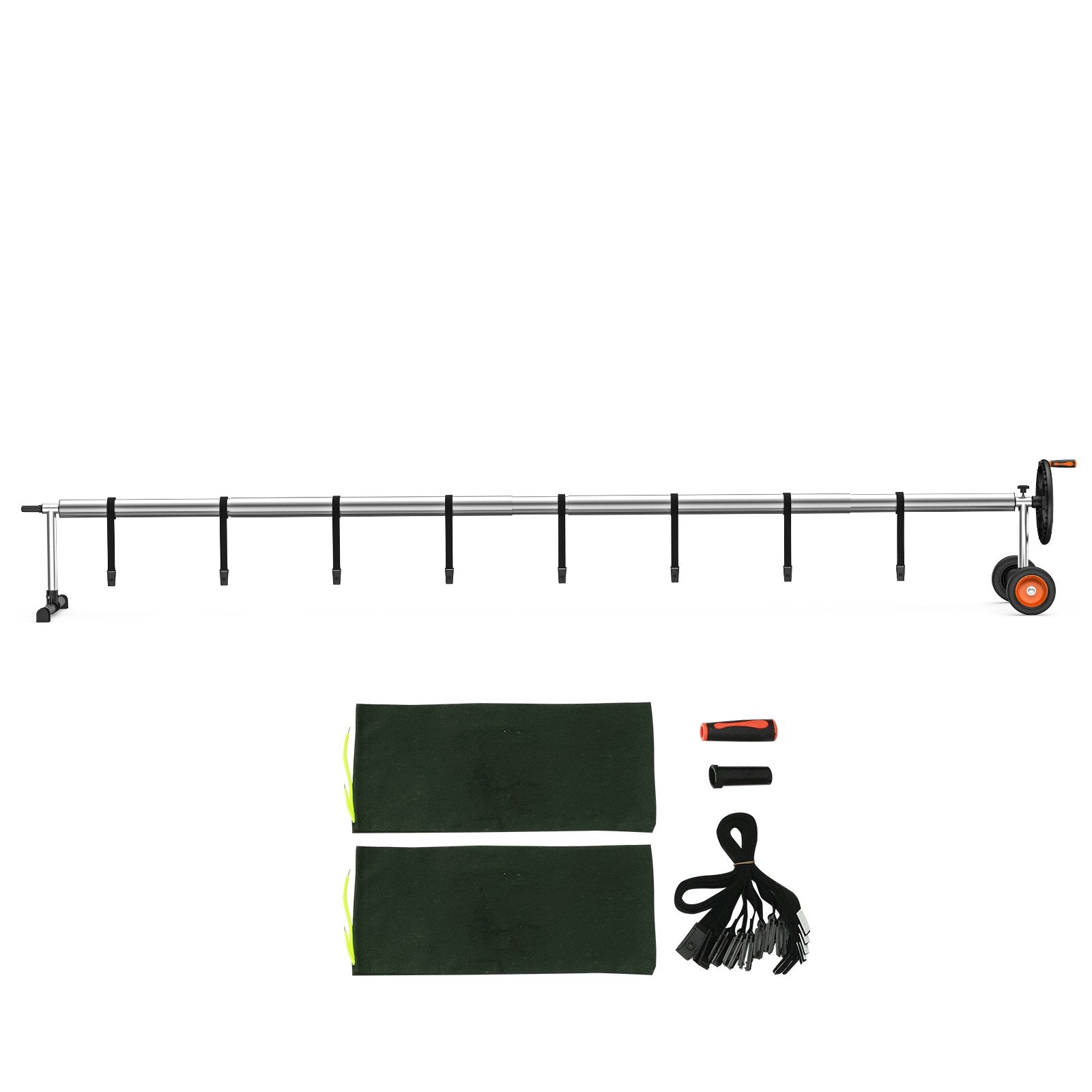 Aluminum Solar Pool Cover Reel with Rubber Wheels & Sandbags, Fits 4-18 ft Inground Pools - Easy Installation, Durable & Versatile Roller System