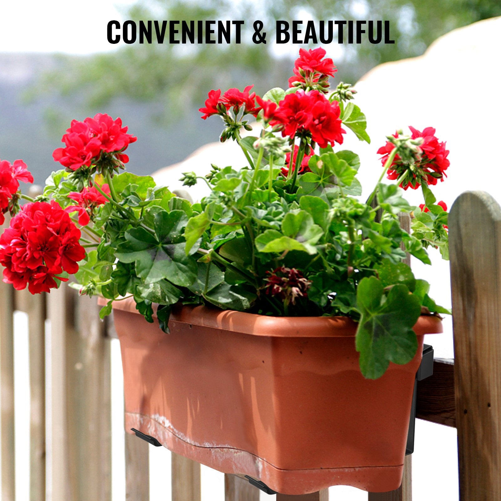 Heavy-Duty Black Window Box Hanger Bracket - 88lbs Capacity, 35.4"x7.8"x5.9" Iron Planter Mount for Flower Boxes, Durable & Easy to Install