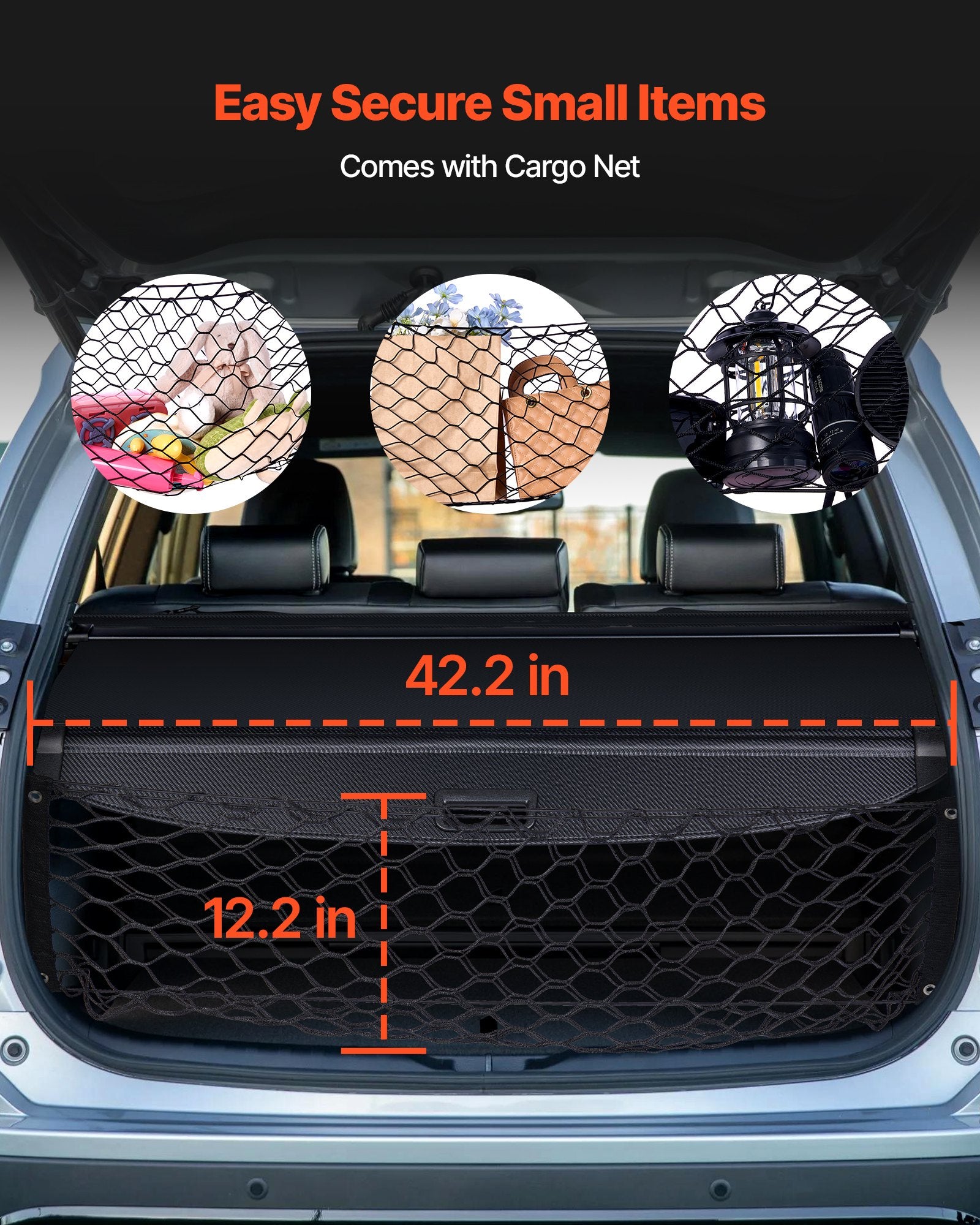 Upgraded Hyundai Tucson 2021-2025 Retractable Cargo Cover: Anti-Peeping Carbon Fiber Privacy Shield & Easy Install Security Shade with Net