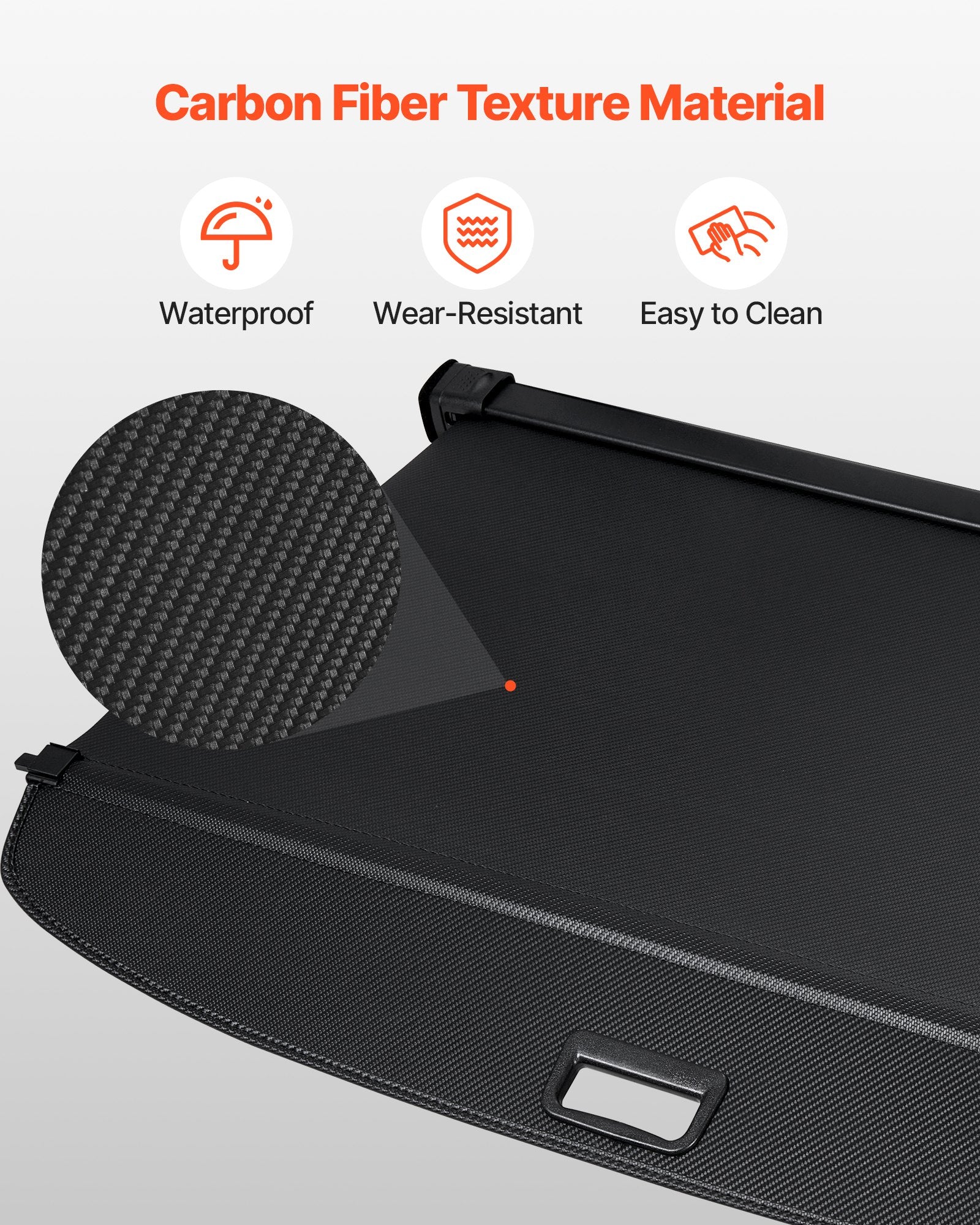 Upgraded Retractable Cargo Cover for Toyota RAV4 2019-2025 - Carbon Fiber Texture, Anti-Peeping, Easy Install, Security Trunk Shield