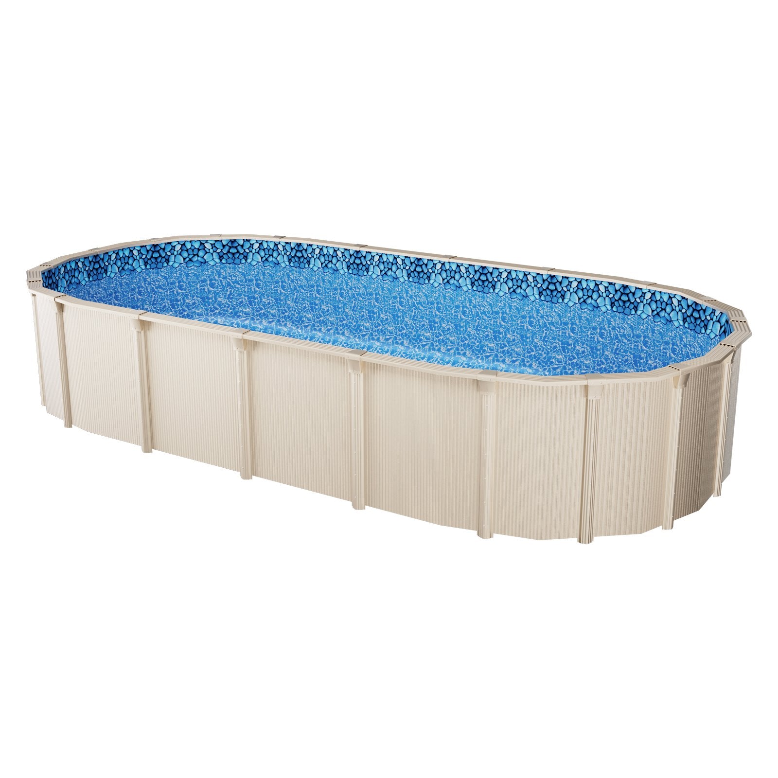 Oval Unibead Pool Liner 18x33 ft - Premium Vinyl, Durable, Tear-Resistant, Weather-Proof, 52" Wall, Above Ground, Standard Gauge