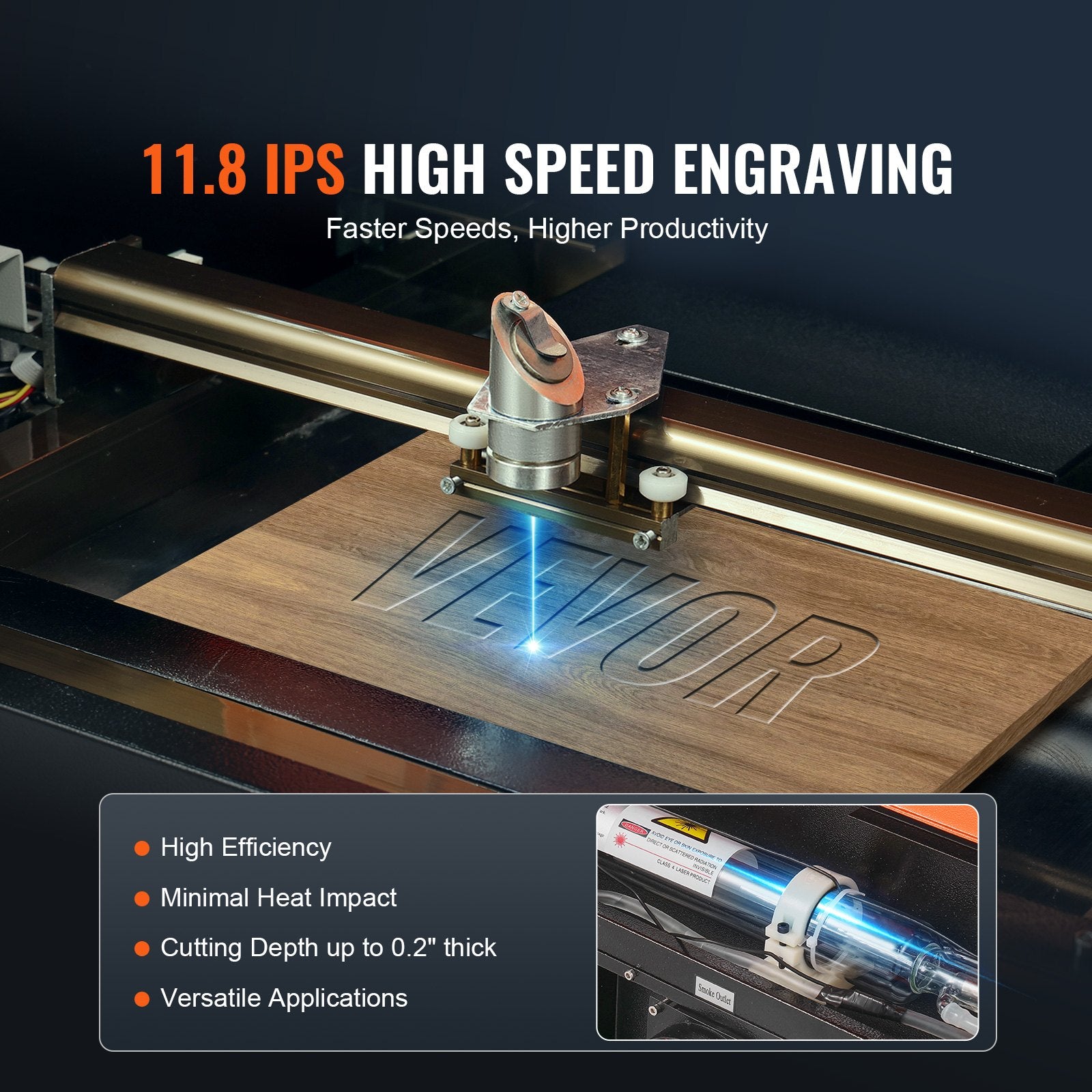 Enhanced 40W CO2 Laser Engraver Cutter, 12x8" Workspace, Water-Cooled, CorelDRAW Compatible for Wood, Acrylic, Fabric Crafting
