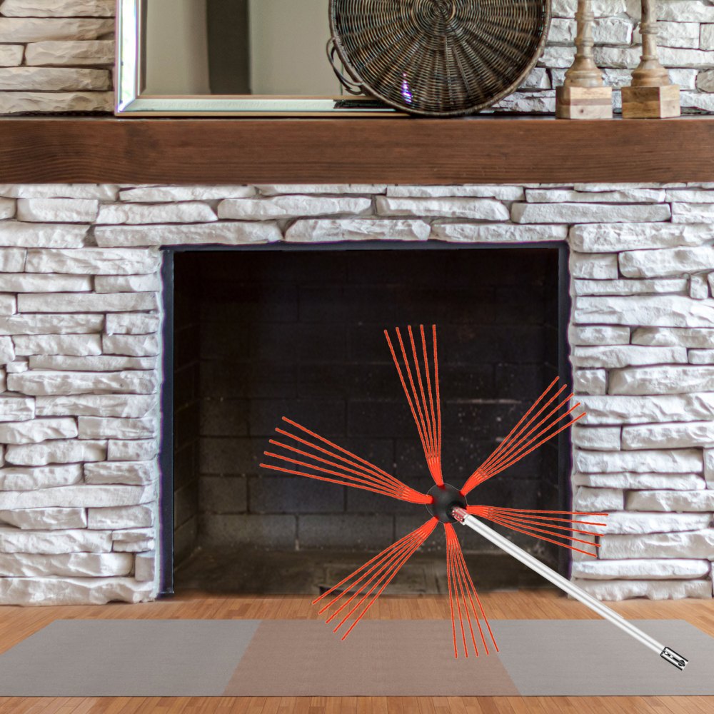 Chimney Brush Chimney Sweep Kit 39FT Sweeping Cleaning Tool 12 Rods+Extra Head