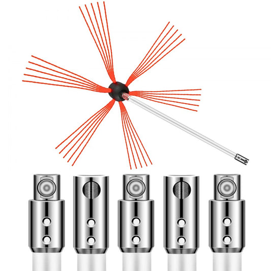 VEVOR Chimney Sweep Kit 20FT Chimney Cleaning Kit Nylon Sooteater Chimney Cleaning Kit Flexible Brush Head Chimney Sweeping Kit Easy Connecting Chimney Brush With 6 White Rods