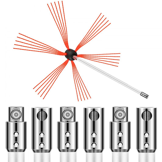 23-Foot Flexible Chimney Cleaning Kit with Nylon Brush and 7 Rods for Easy Sweeping and Maintenance