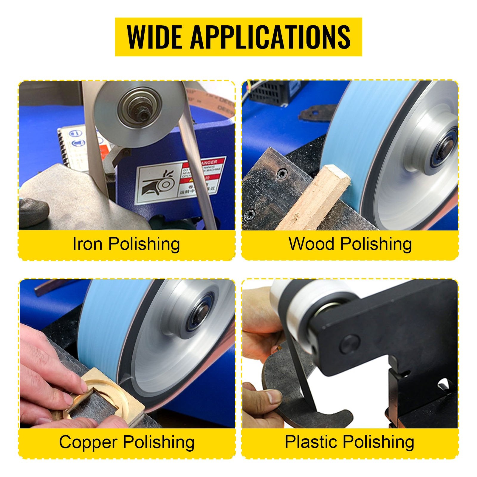 Complete 2" x 72" Belt Grinder Wheel Set - Aluminum Crowned Knife Grinding Wheels with 5" Drive, 4" Tracking, 2" Idler for Versatile Applications