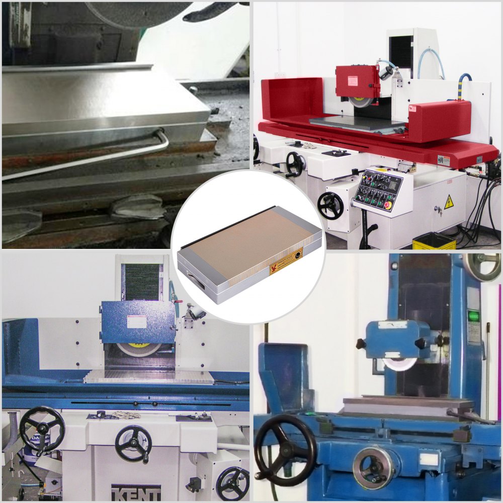 Durable 6x12 Inch Rectangular Magnetic Chuck with 9920lbs Capacity and Fine Pole Design, Offering Powerful 100 N/cm2 Magnetic Force