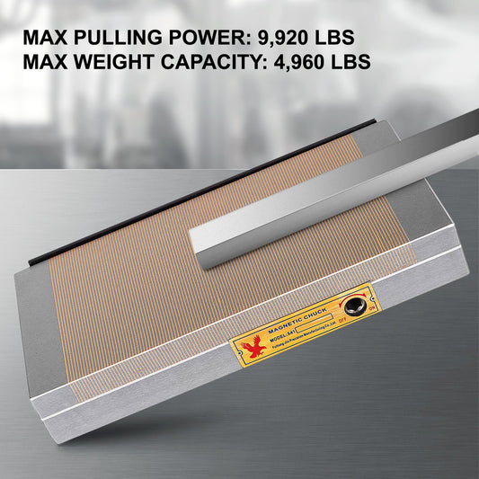 Heavy Duty 6"x12" Permanent Magnetic Lifter with 4960 lbs Capacity, N45 Magnet, Easy Direction Control, and Complete Accessories
