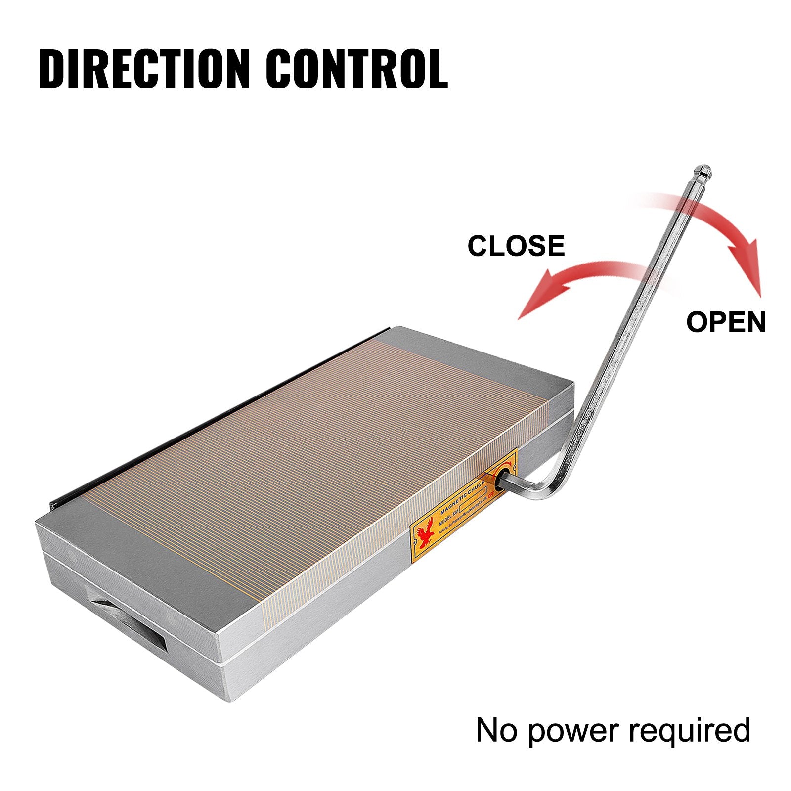 Heavy Duty 6"x12" Permanent Magnetic Lifter with 4960 lbs Capacity, N45 Magnet, Easy Direction Control, and Complete Accessories