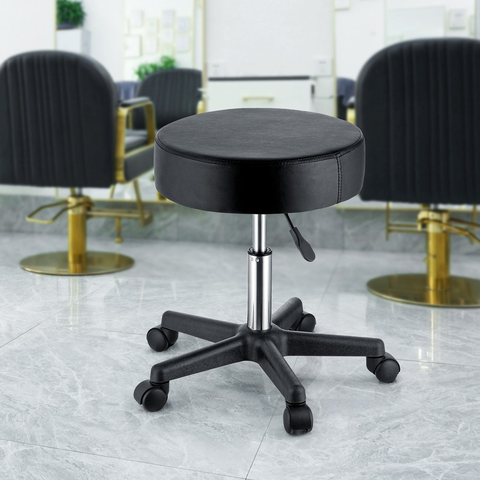 Ergonomic Rolling Stool with Wheels, 400 LBS Capacity, Adjustable Height, Ultra-Thick Cushion, Swivel Chair for Salon, Office, Home, Medical, Massage, Tattoo, Bar Use