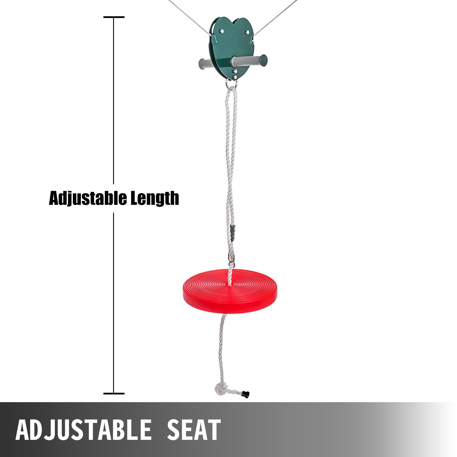 Title: 100ft Backyard Zip Line Kit with Adjustable Seat and Steel Cable - Easy Assembly, Safe and Fun for Kids and Adults Up to 250 lbs