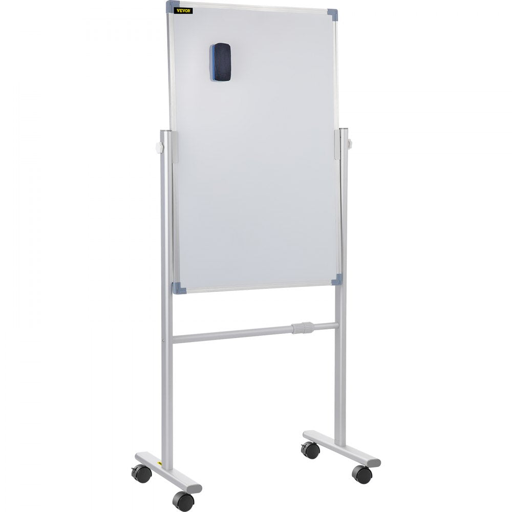 VEVOR Mobile Magnetic Whiteboard, 36 x 24 Inch, Double Sided, 360 Degree Reversible Rolling Dry Erase Board, Height Adjustable with Aluminum Frame and Lockable Swivel Wheels, for Office School Home
