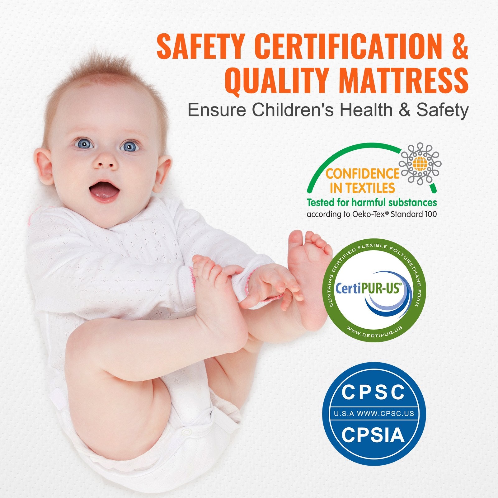 Breathable Crib Mattress with Memory Foam, Two-Sided Support for Infants & Toddlers, Includes 2 Waterproof Covers, 24x38x3.1 inches