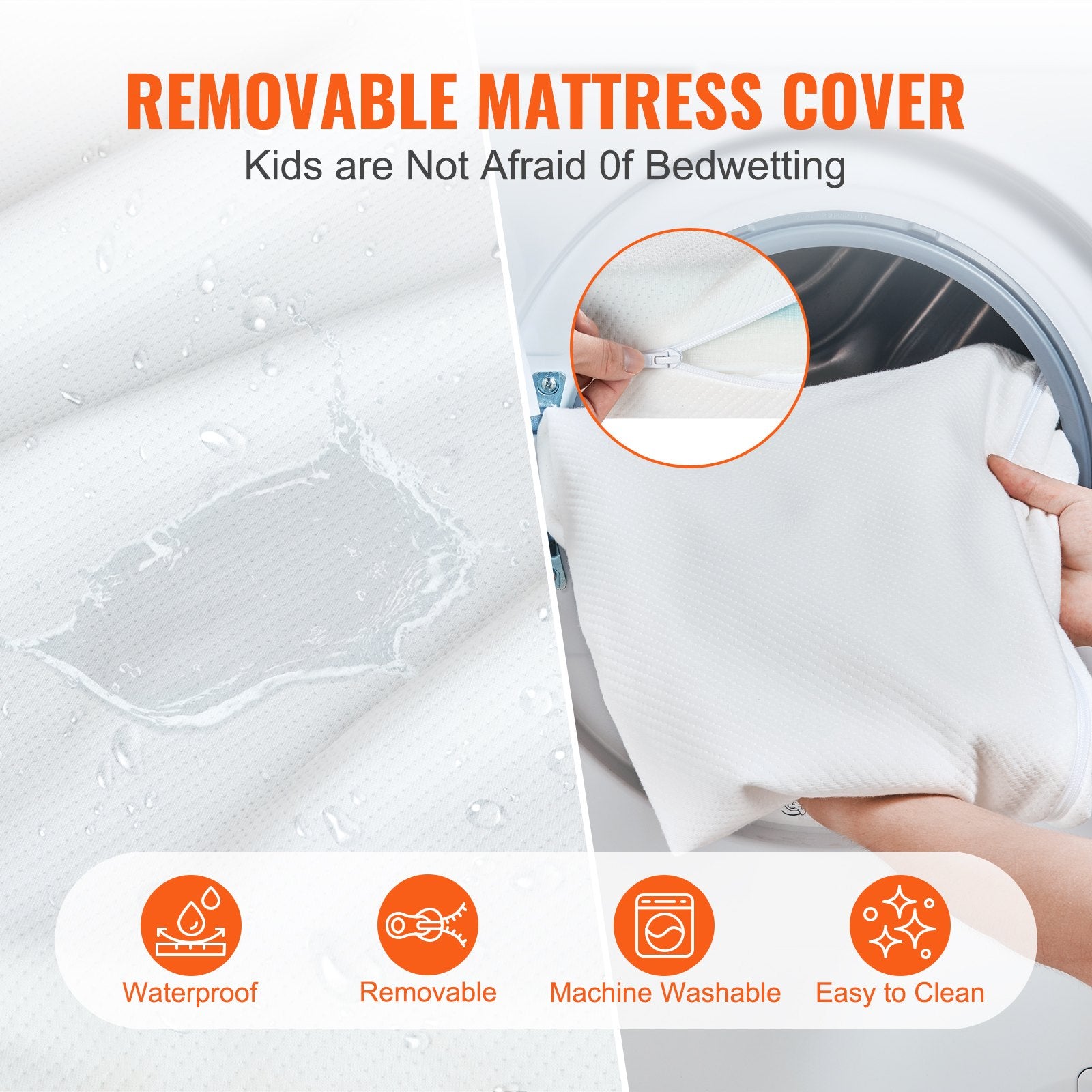Breathable Crib Mattress with Memory Foam, Two-Sided Support for Infants & Toddlers, Includes 2 Waterproof Covers, 24x38x3.1 inches