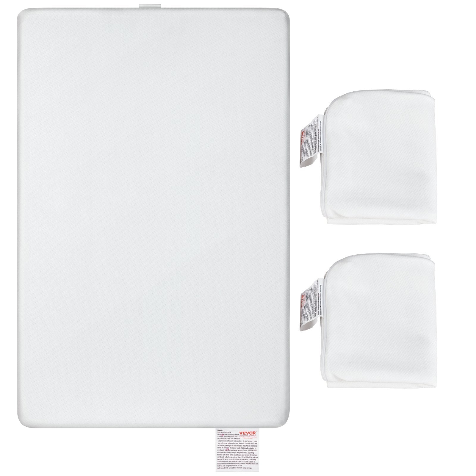 Breathable Crib Mattress with Memory Foam, Two-Sided Support for Infants & Toddlers, Includes 2 Waterproof Covers, 24x38x3.1 inches