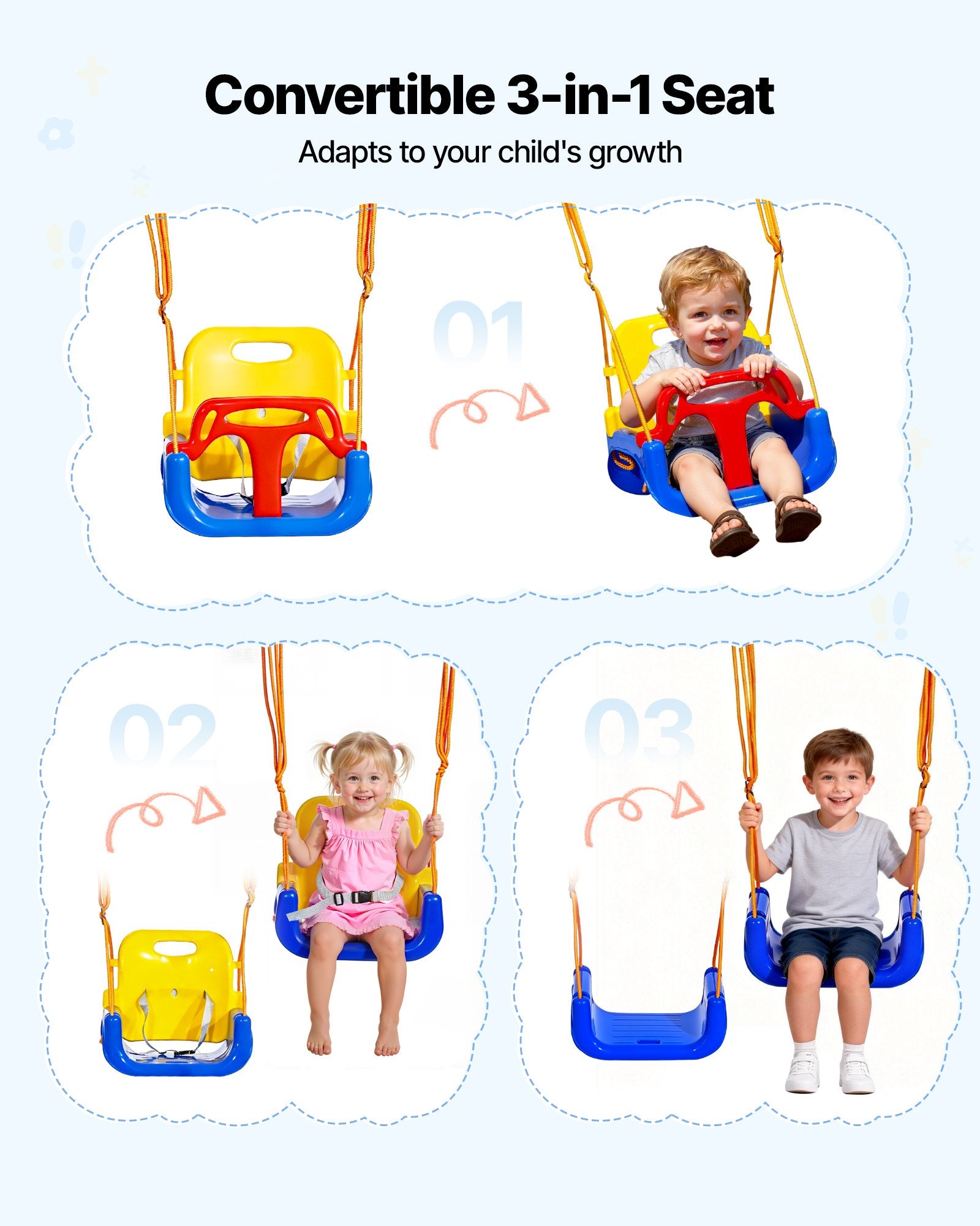 Dual Action Toddler Swing & Jumper Set with Foldable A-Frame Stand, Reinforced with Sandbags for Indoor/Outdoor Fun, Easy Install & Store