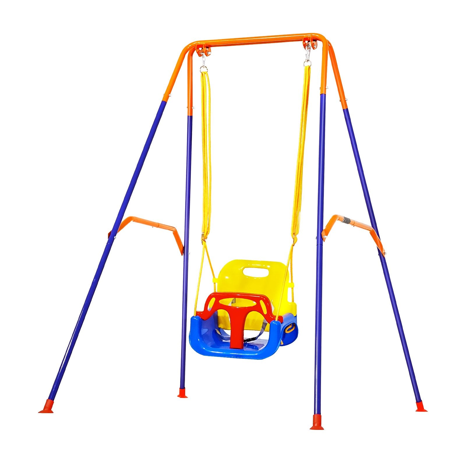 Dual Action Toddler Swing & Jumper Set with Foldable A-Frame Stand, Reinforced with Sandbags for Indoor/Outdoor Fun, Easy Install & Store