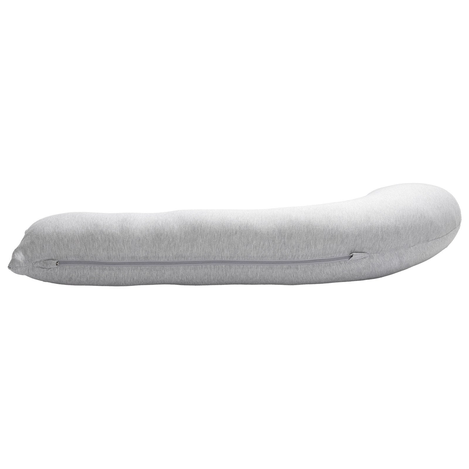 L-Shaped Pregnancy Pillow for Ultimate Comfort - Soft, Breathable Maternity Body Support for Head, Neck, Belly, and Legs with Washable Jersey Cover, Light Gray