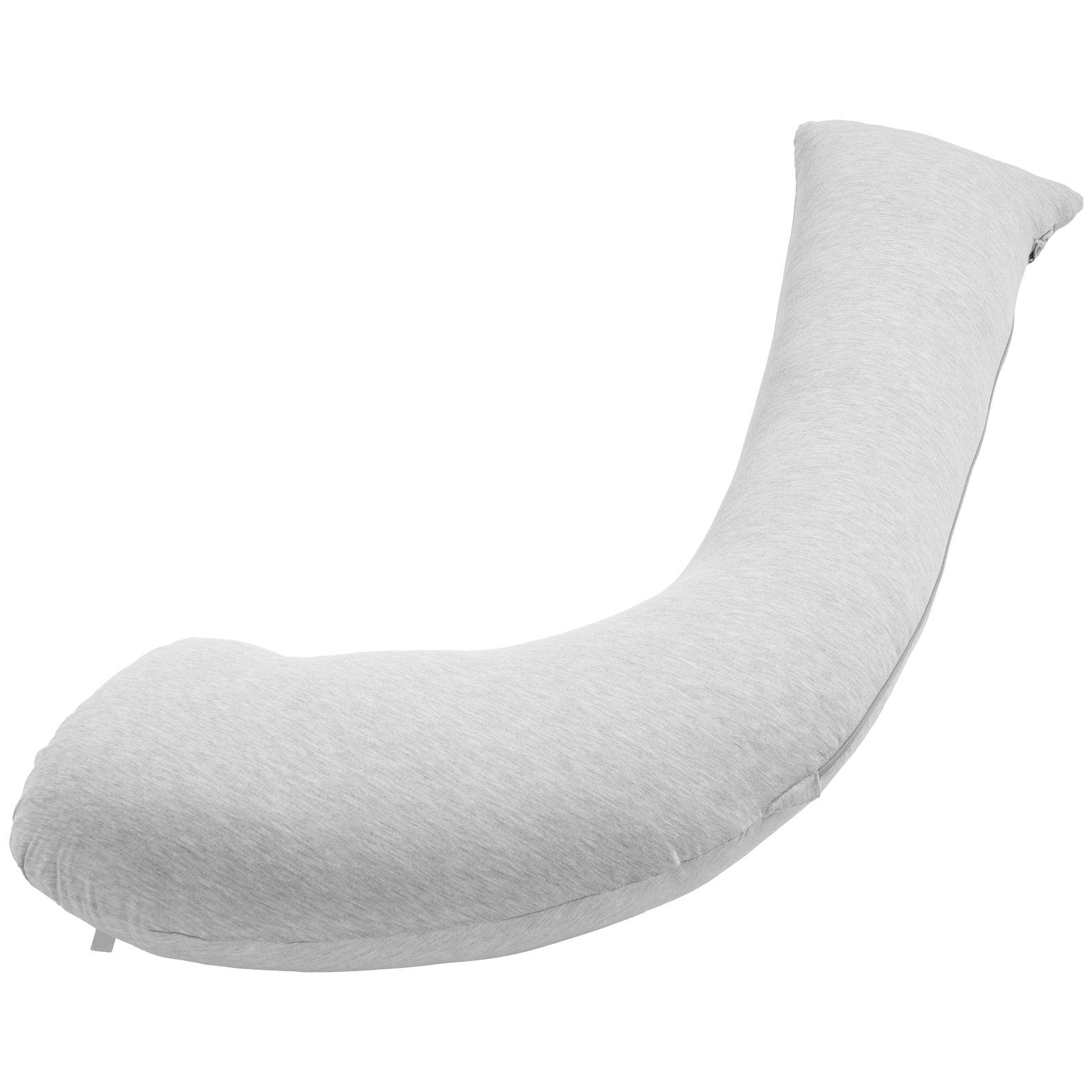 L-Shaped Pregnancy Pillow for Ultimate Comfort - Soft, Breathable Maternity Body Support for Head, Neck, Belly, and Legs with Washable Jersey Cover, Light Gray