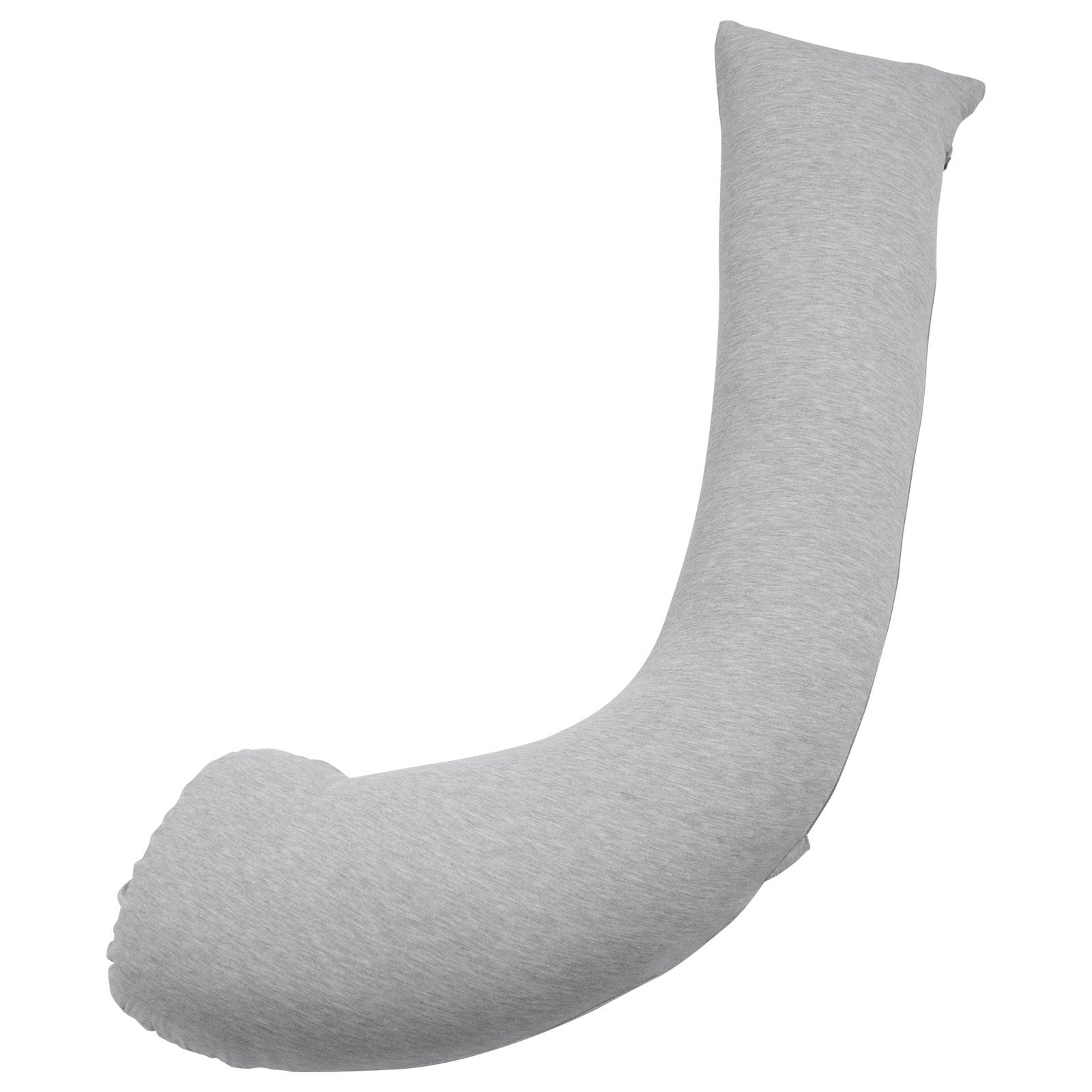 L-Shaped Pregnancy Pillow for Ultimate Comfort - Soft, Breathable Maternity Body Support for Head, Neck, Belly, and Legs with Washable Jersey Cover, Light Gray