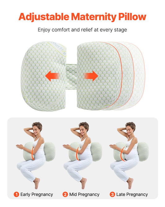 W-Shaped Pregnancy Wedge Pillow for Ultimate Comfort - Soft, Breathable Support for Back, Belly, Hips | Removable Washable Cover, Lightweight Design