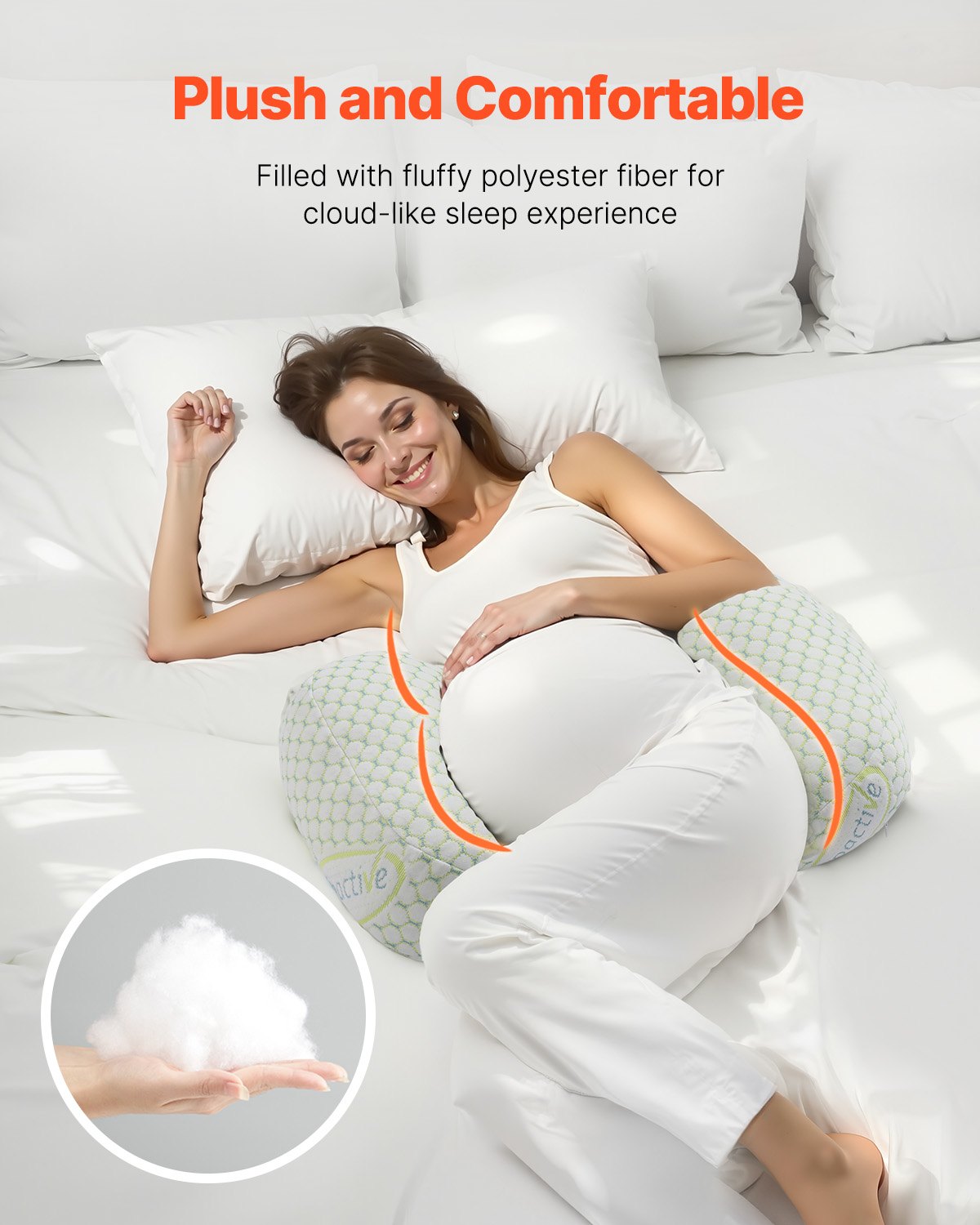 W-Shaped Pregnancy Wedge Pillow for Ultimate Comfort - Soft, Breathable Support for Back, Belly, Hips | Removable Washable Cover, Lightweight Design
