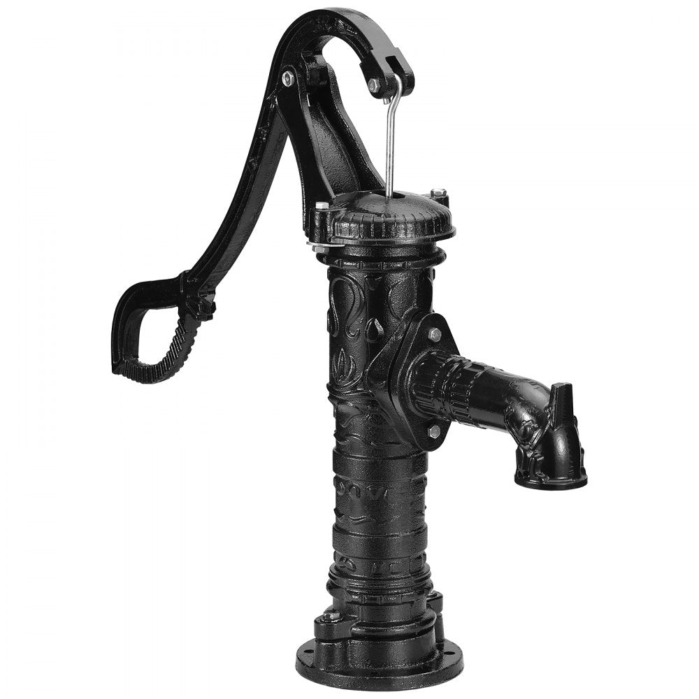 VEVOR Antique Well Hand Pitcher Pump, 22 ft Maximum Lift, Cast Iron Manual Hand Water Pump with Ergonomic Handle G1-5/8" Easy Installation, Old Fashioned for Outdoor Home Yard Garden Pond Farm, Black