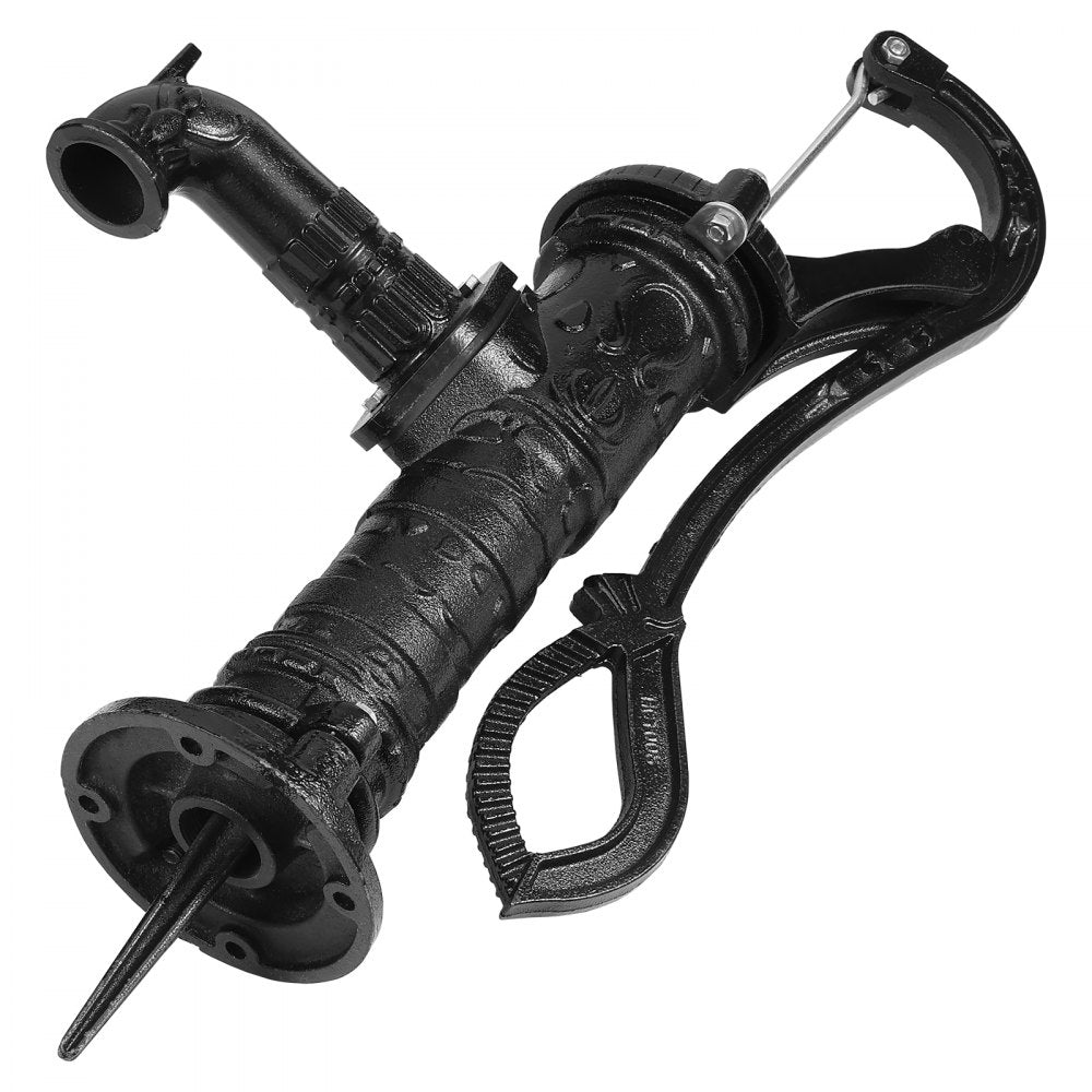 VEVOR Antique Well Hand Pitcher Pump, 22 ft Maximum Lift, Cast Iron Manual Hand Water Pump with Ergonomic Handle G1-5/8" Easy Installation, Old Fashioned for Outdoor Home Yard Garden Pond Farm, Black