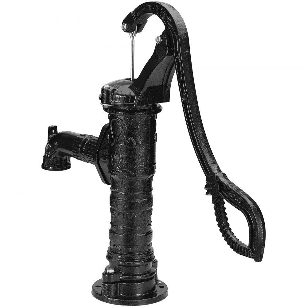 VEVOR Antique Well Hand Pitcher Pump, 22 ft Maximum Lift, Cast Iron Manual Hand Water Pump with Ergonomic Handle G1-5/8" Easy Installation, Old Fashioned for Outdoor Home Yard Garden Pond Farm, Black