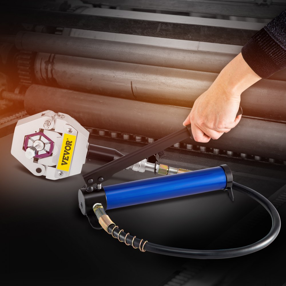 VEVOR Manually Operated AC Hose Crimper FS-7842B Separable Hydraulic Hose Crimper Kit Manual Piston Valve For Aluminum Pump Air Conditioning Repair with 7 Dies Whole Set Handheld AC Hose