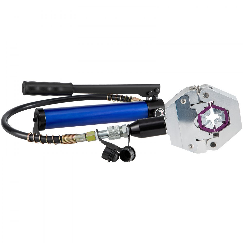 VEVOR Manually Operated AC Hose Crimper FS-7842B Separable Hydraulic Hose Crimper Kit Manual Piston Valve For Aluminum Pump Air Conditioning Repair with 7 Dies Whole Set Handheld AC Hose