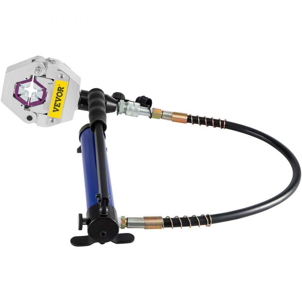 VEVOR Manually Operated AC Hose Crimper FS-7842B Separable Hydraulic Hose Crimper Kit Manual Piston Valve For Aluminum Pump Air Conditioning Repair with 7 Dies Whole Set Handheld AC Hose