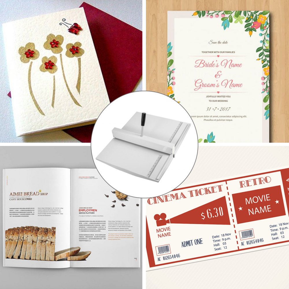 VEVOR Manual Creaser 18Inch 460mm Creasing Machine High Gloss Covers Heavy Duty Creaser with 2 Magnetic Block for A4 Paper Card