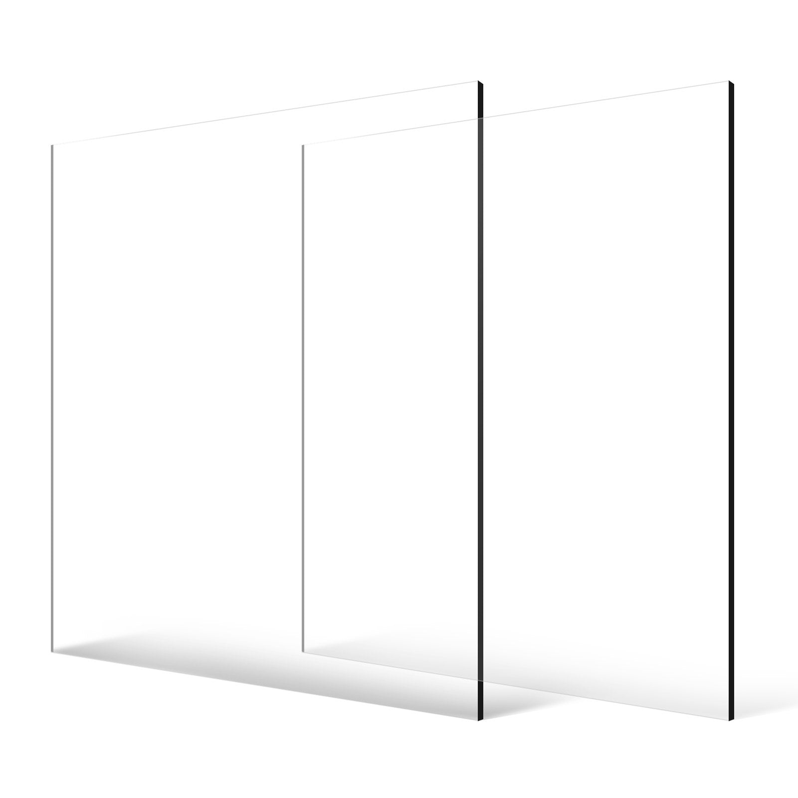 2-Pack Plexiglass Acrylic Sheets, 24"x36" 1/4" Thick Clear Cast Plastic for Crafting, DIY Display, Picture Frame Replacement, Easy to Cut, Transparent Protective Film, Versatile and High-Quality