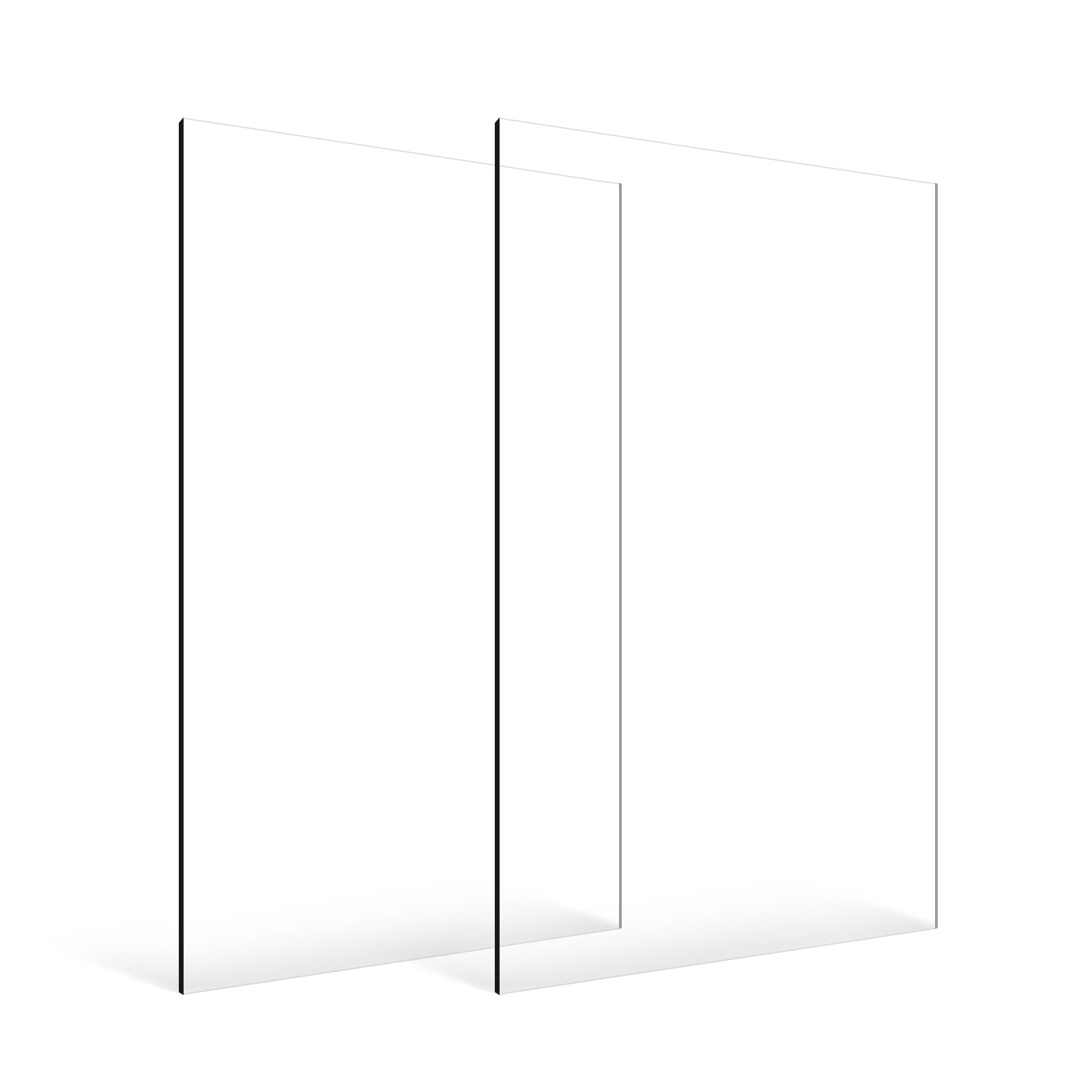 Clear Acrylic Plexiglass Sheets, 24x48 Inches, 1/8 Inch Thick, 2-Pack for Crafts, DIY Projects, Picture Frame Replacement, Easy Cut, Transparent Plastic
