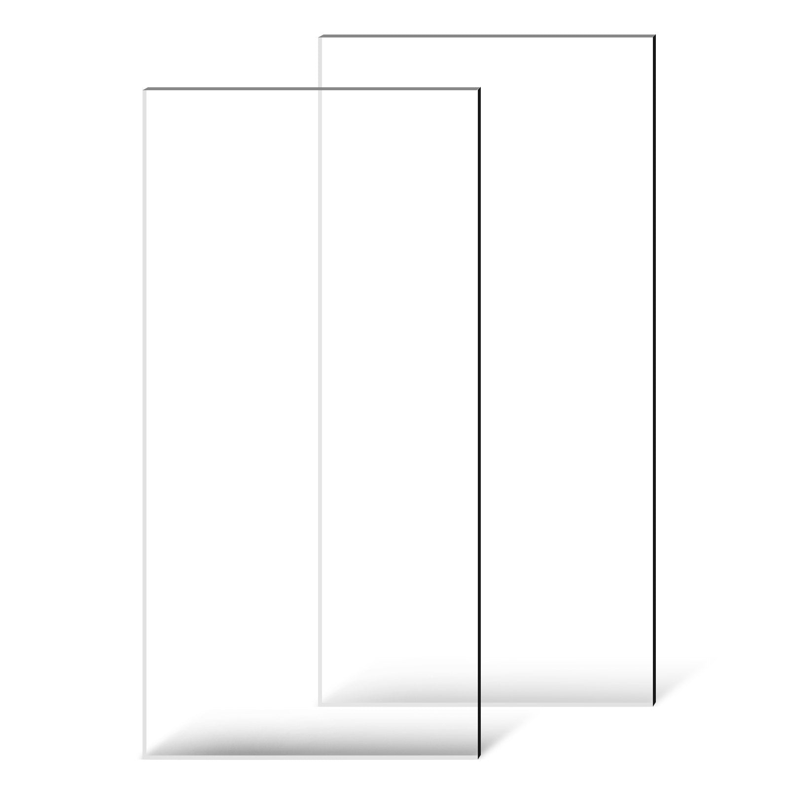 Clear Acrylic Plexiglass Sheets, 24x48 Inches, 1/8 Inch Thick, 2-Pack for Crafts, DIY Projects, Picture Frame Replacement, Easy Cut, Transparent Plastic