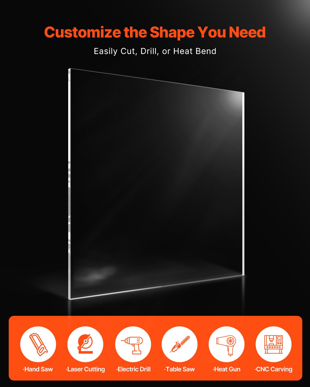 Clear Plexiglass Acrylic Sheet 36x48 Inch, 1/4 Inch Thick - Ideal for Crafting, DIY Display, Picture Frame Glass Replacement, Easy to Cut