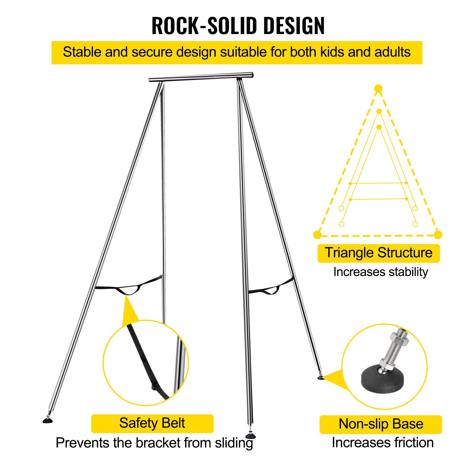 Elevate Your Practice with a 9.6 FT Aerial Yoga Swing Stand - Strong 551lbs Capacity, 20FT Hammock, Inversion Sling, Indoor/Outdoor Safety Frame