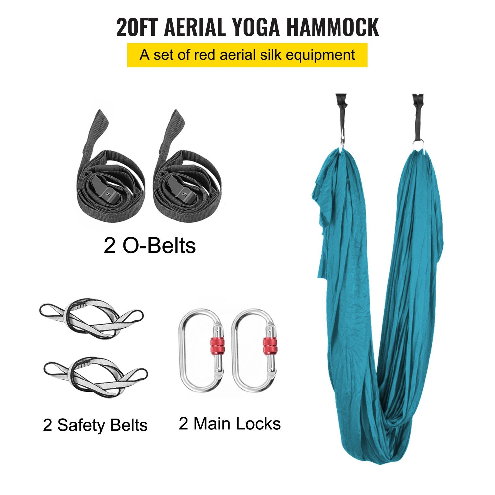 Elevate Your Practice with a 9.6 FT Aerial Yoga Swing Stand - Strong 551lbs Capacity, 20FT Hammock, Inversion Sling, Indoor/Outdoor Safety Frame