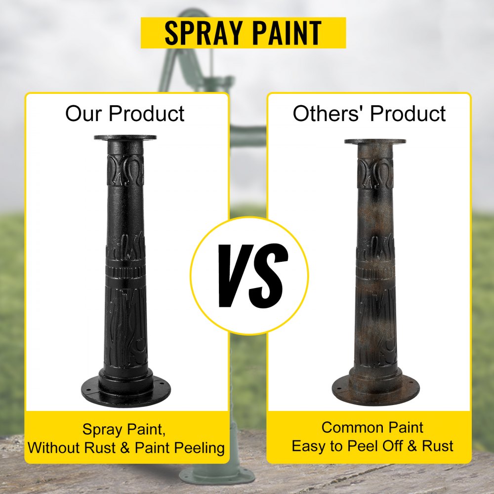 Vintage Cast Iron Hand Water Pump Stand for Garden and Outdoor Use with Pre-set Installation Holes