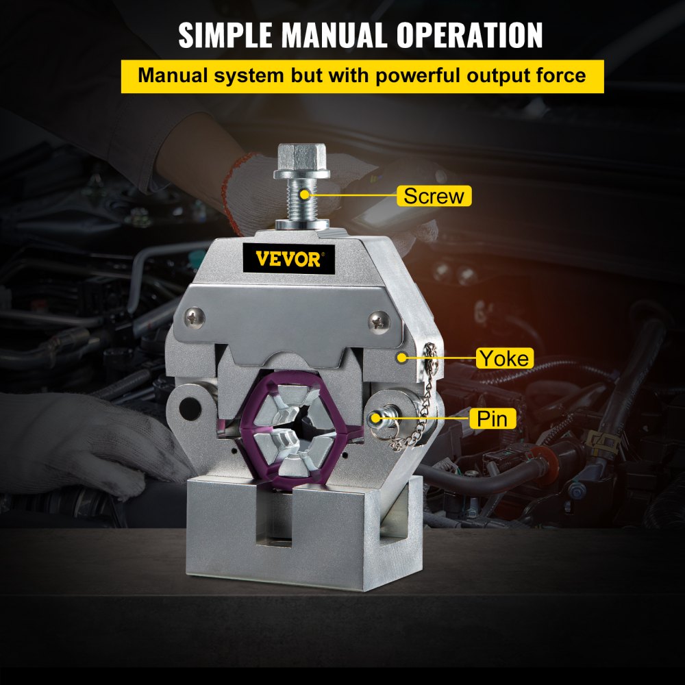 Manual Air Conditioning Hose Crimping Tool Kit with 4 Interchangeable Dies for AC Repair and Maintenance
