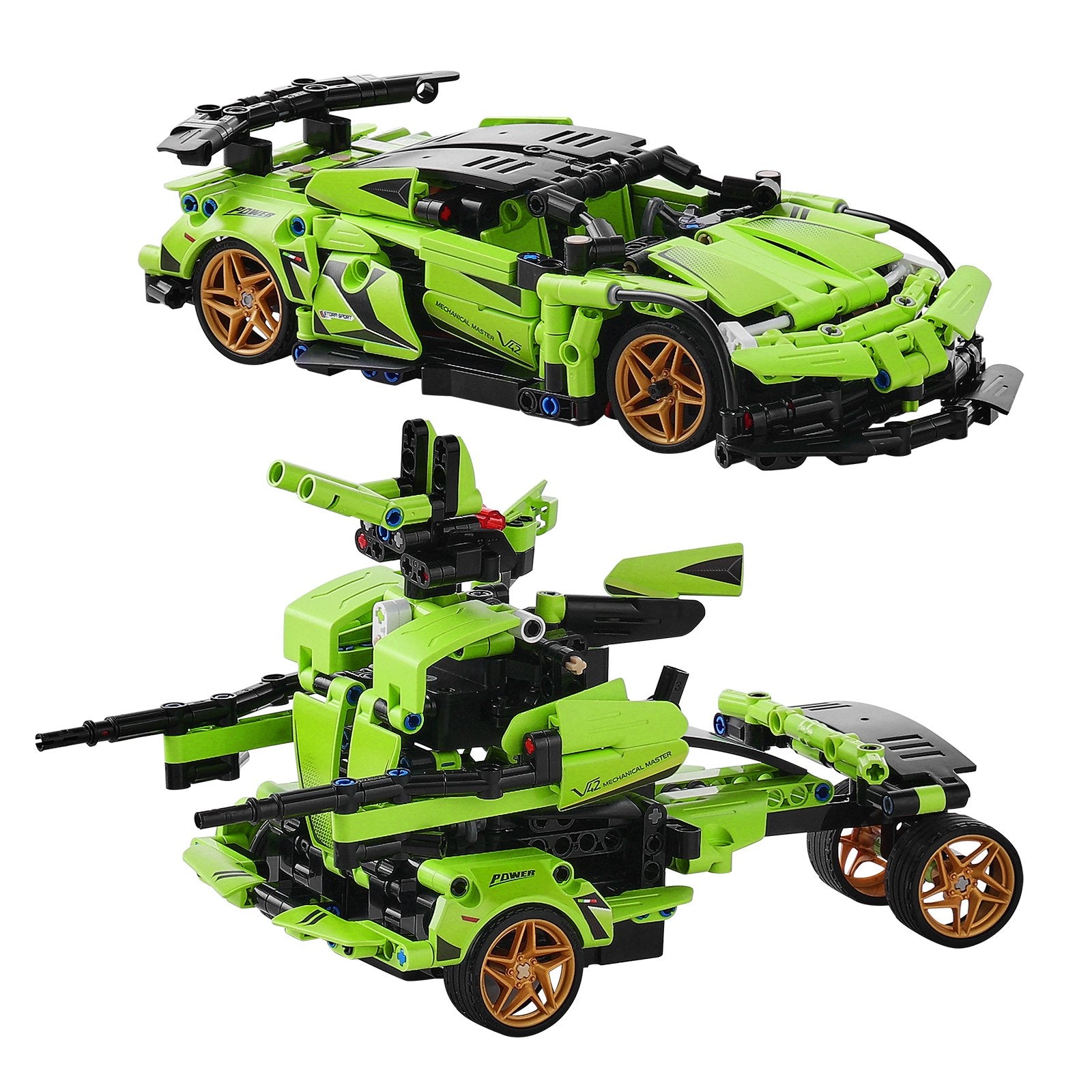 2-in-1 STEM Building Kit for Kids, 461 PCS Remote & App Controlled Car/Robot, RC Toys & Educational Gifts for Boys and Girls 6+