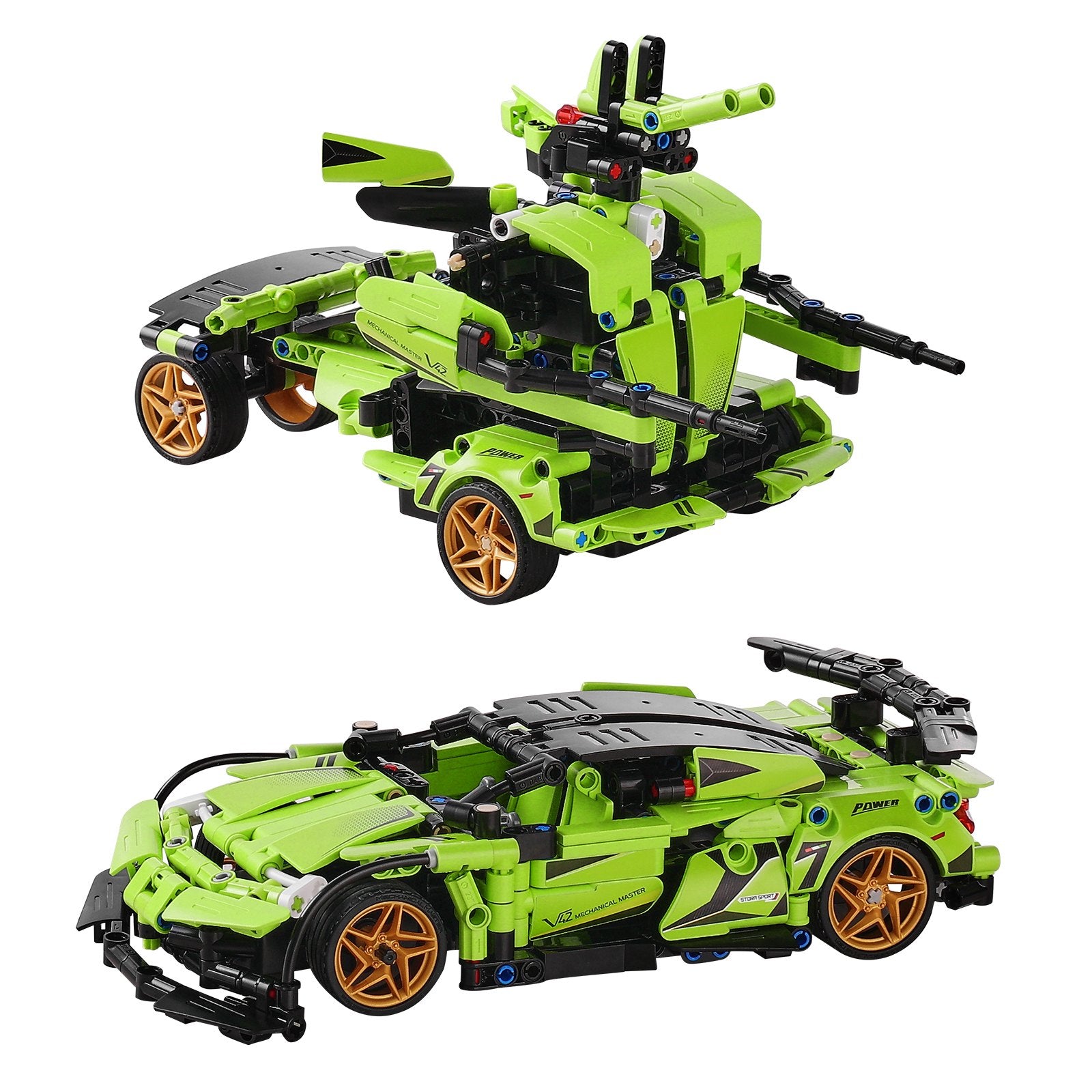 2-in-1 STEM Building Kit for Kids, 461 PCS Remote & App Controlled Car/Robot, RC Toys & Educational Gifts for Boys and Girls 6+