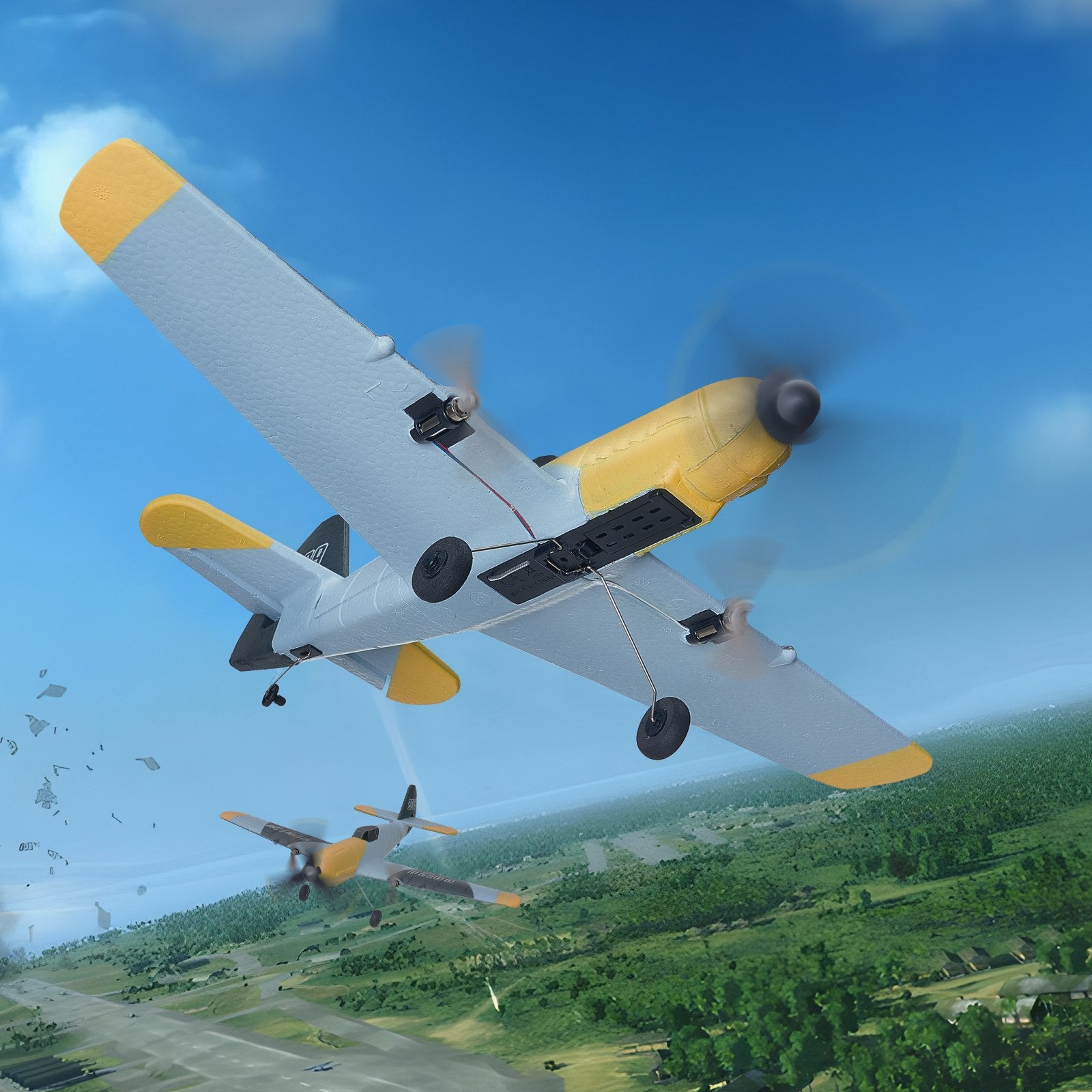 Experience Thrilling Flights with 2.4GHz 3-Channel WWII Fighter RC Plane, 6-Axis Gyro Stabilizer, Dual Batteries, Perfect for All Ages and Skill Levels