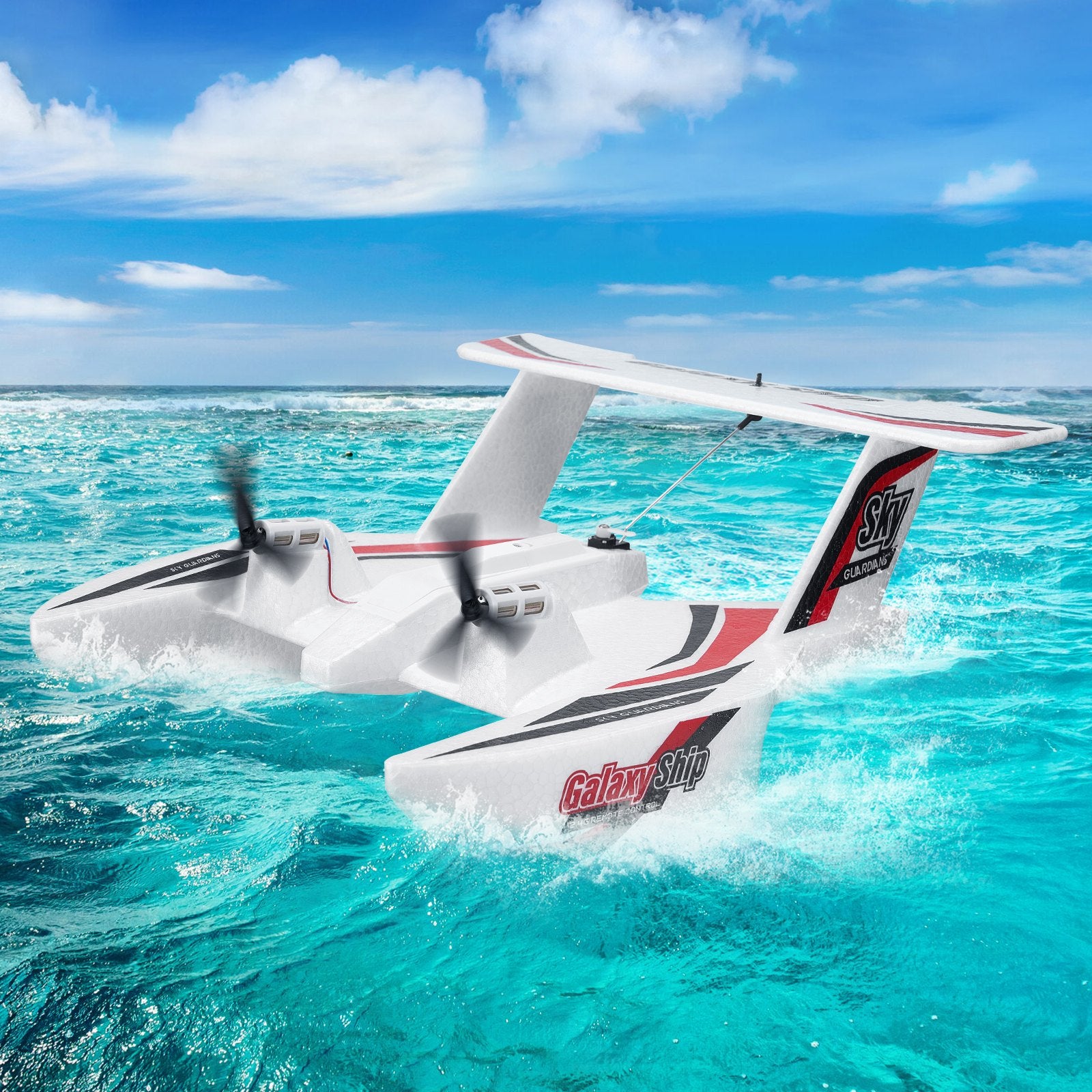 Amphibious RC Airplane with 6-Axis Gyro & 2.4GHz Control - Perfect for Beginners, Kids & Adults, Includes 2 Batteries, 3-Channel Glider Toy