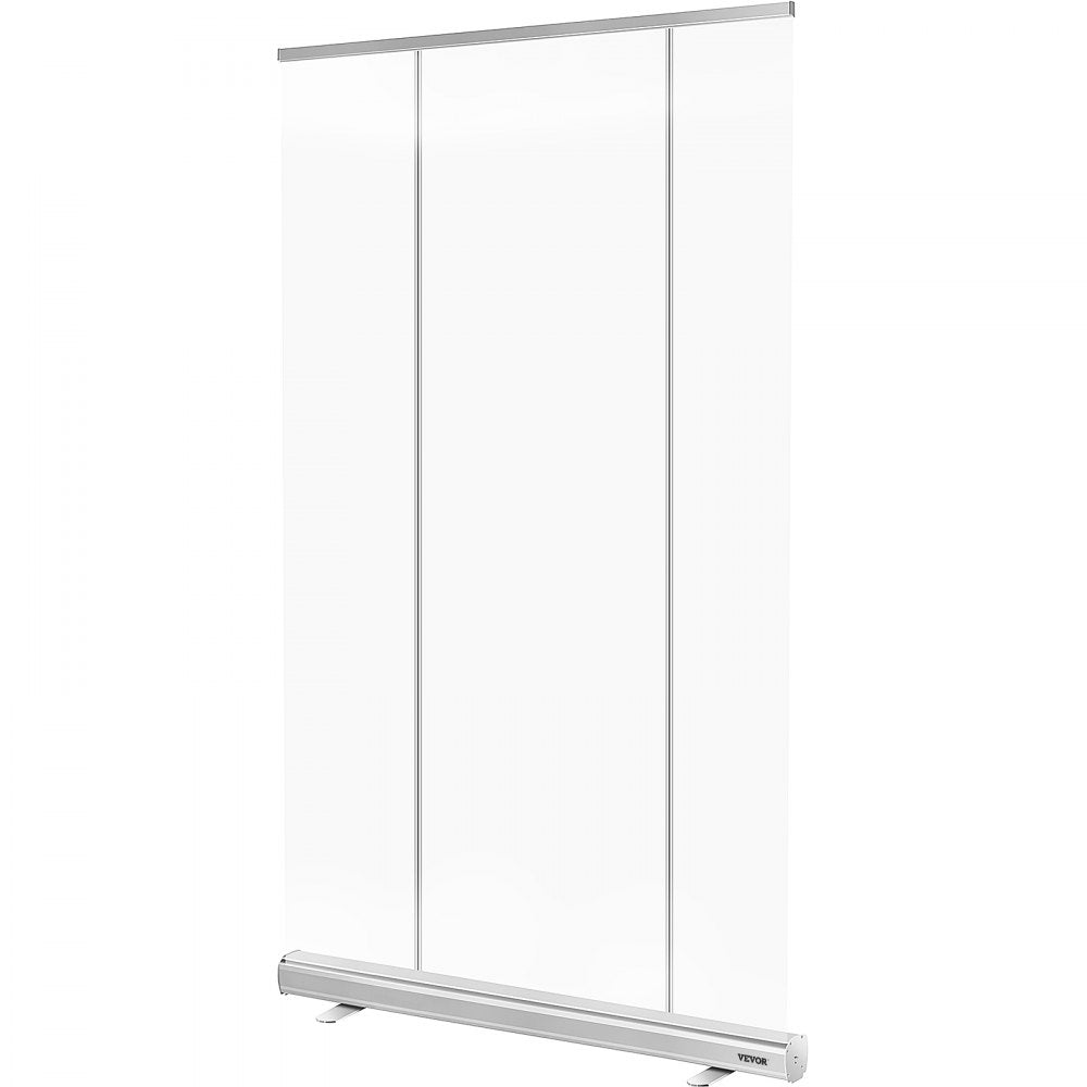VEVOR Floor Standing Sneeze Guard, 48\"x80\" Roll Up Banner Stand, Portable Pull-Out Standing Divider, Stand Roll Up Banner for Cafe, Office, Cashier, Store, Restaurant, Classroom and Receptionist