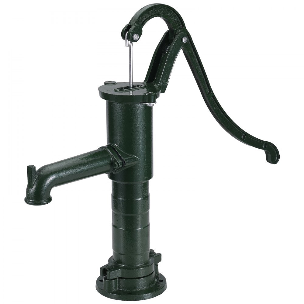 Vintage Cast Iron Manual Water Pump with Ergonomic Handle for Outdoor Use - 22 ft Lift Capacity, Easy Installation for Home, Garden, and Farm
