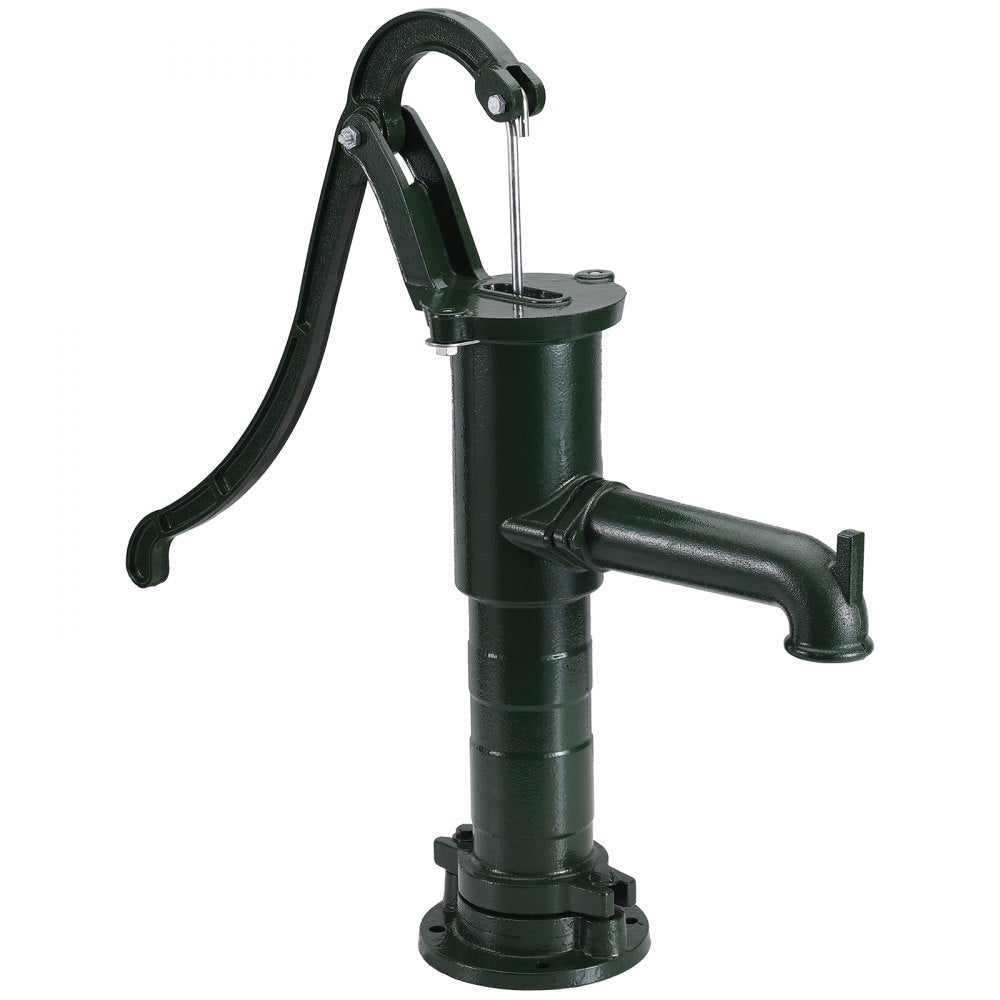 Vintage Cast Iron Manual Water Pump with Ergonomic Handle for Outdoor Use - 22 ft Lift Capacity, Easy Installation for Home, Garden, and Farm